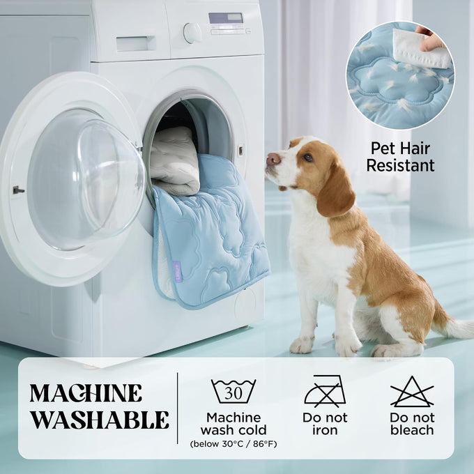 LE SURE extra large dog cooling mat for XL dogs, 44x30, breathable, thin, portable, washable, blue