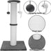 34-Inch heavy-duty grey cat scratching post with cotton rope and hanging ball for indoor cats