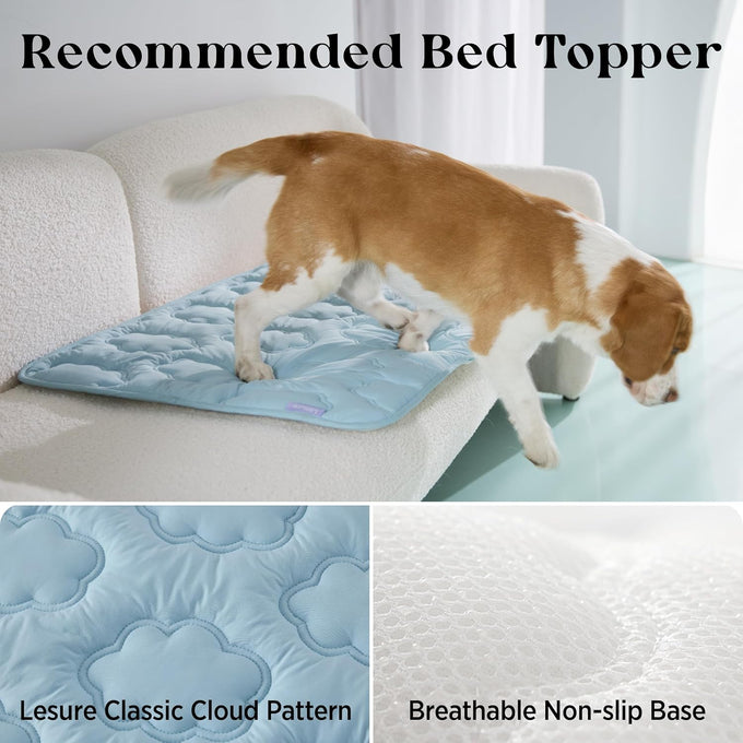 LE SURE extra large dog cooling mat for XL dogs, 44x30, breathable, thin, portable, washable, blue
