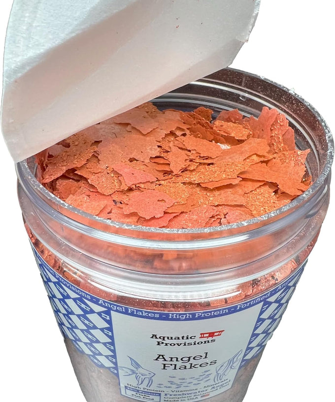 Aquatic Provisions Angel Flakes Fish Food 3.5 oz, High-Protein Formula for Freshwater Angelfish Nutrition