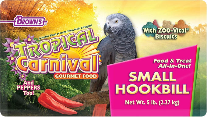 F.M. Brown's Tropical Carnival 5 lb Gourmet Bird Food for Parrots, African Greys, and Conures with Probiotics and Vitamin-Nutrient Fortification