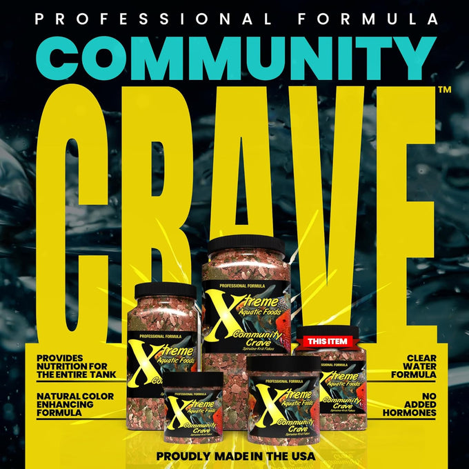 Xtreme Xtreme Community Crave Flake 3.5oz Krill Spirulina Blend for Aquarium Fish Nutrition