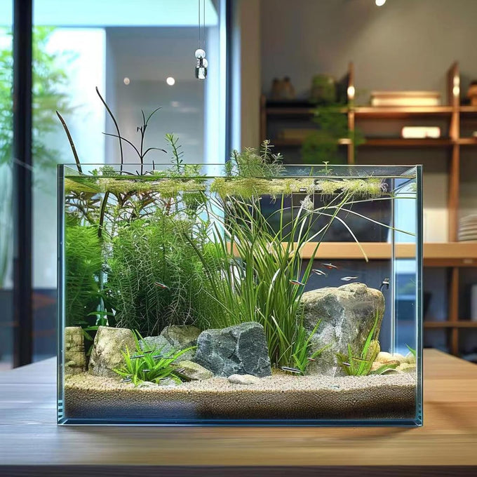 Vimvins 3 gallon frameless glass fish tank for betta, goldfish, snails, shrimp and aquatic planting
