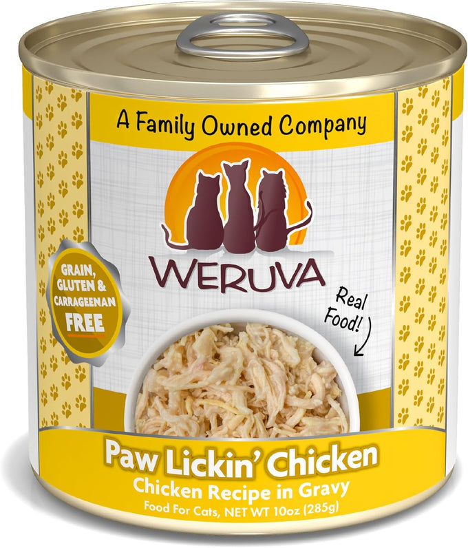 Weruva Classic Paw Lickin' Chicken Cat Food, 10oz Can, Pack of 12, Grain-Free, No Artificial Preservatives