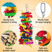 Natural Wood Bird Toys for Macaws, African Grey, Amazon Parrots, 18 inch, Non-Toxic, Chewing and Climbing