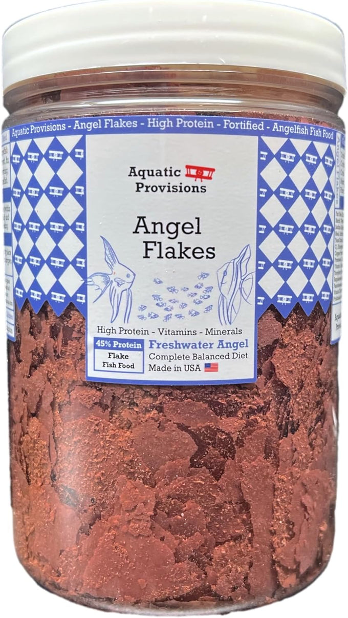 Aquatic Provisions Angel Flakes Fish Food 3.5 oz, High-Protein Formula for Freshwater Angelfish Nutrition