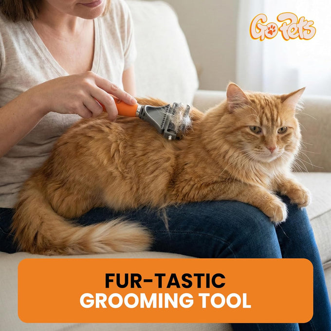 Gopets 2-in-1 dematting comb for dogs and cats, double-sided dog brush for shedding and deshedding