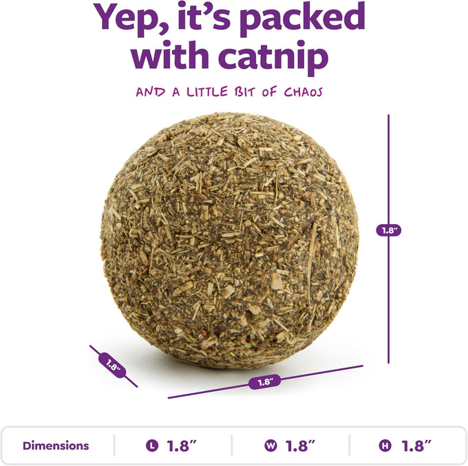 SmartyKat Catnip Kiss Compressed Cat Toy Ball for Mess-Free Play, Concentrated Catnip Power for Cats & Kittens, One Size