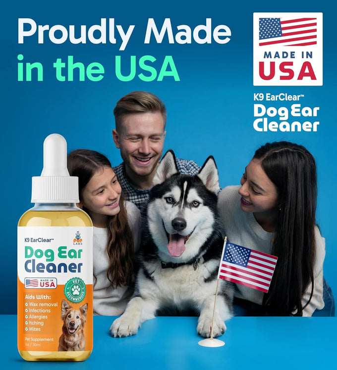 pup labs ear clear natural dog ear cleaner infection treatment drops 1 oz bottle dropper