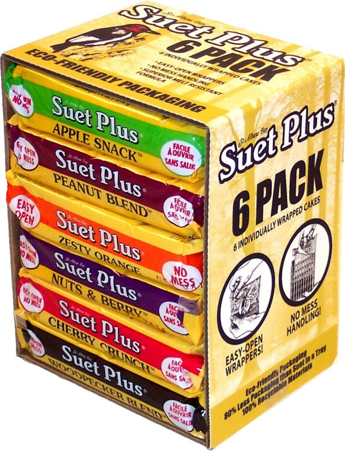 Wildlife Sciences Suet Plus 6 Pack Variety Feeder for Outdoor Wildlife, Waterproof, Durable Plastic