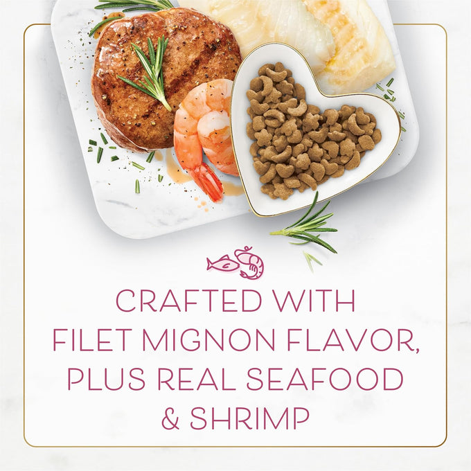 Fancy Feast Purina Filet Mignon Flavor dry cat food with real seafood & shrimp, 100% complete nutrition, 7 pounds (Pack of 1)