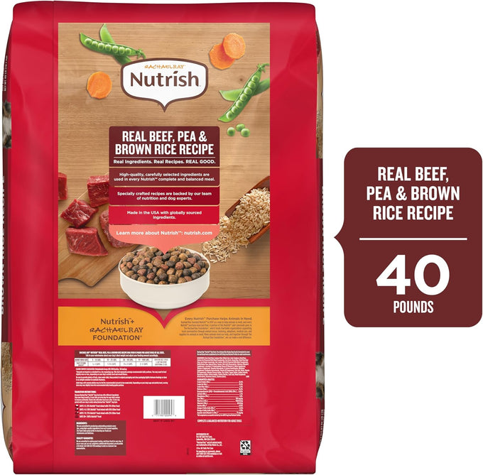 Nutrish Rachael Ray Real Beef Dry Dog Food, 40 lb Bag