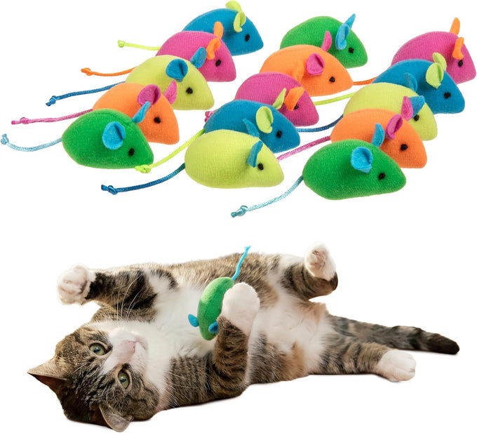 SmartyKat 15-Pack Skitter Critters Catnip Mice Plush Cat Toy Value Set with Potent Catnip