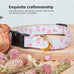 Cotton Handmade Dog Collar - White and Pink Love Heart Pattern - Adjustable - Safe for Girl and Boy Dogs