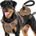 Beebiepet heavy duty tactical dog harness for small dogs, large, brown, no pull, adjustable, reflective