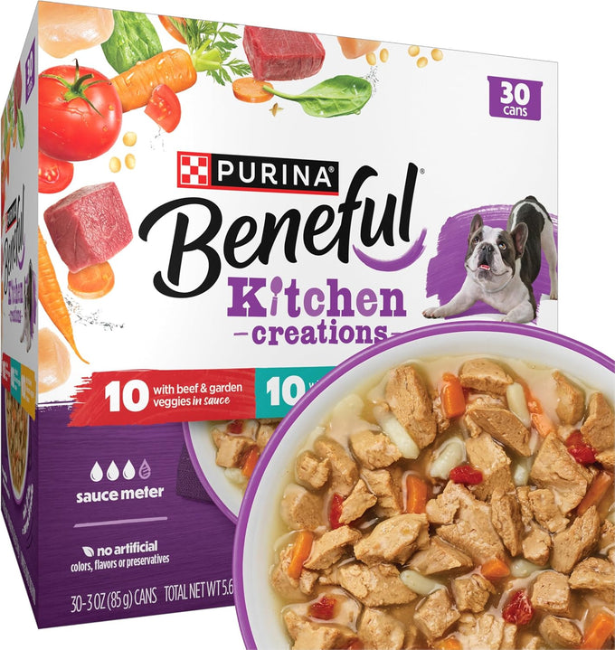 Purina Beneful Kitchen Creations Wet Dog Food Variety Pack - 30 x 3oz Cans