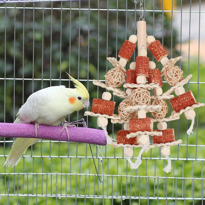 Natural Corn Stick Parrot Toys for Small to Medium-Sized Macaws, African Greys, Cockatoos, and Sun Conures
