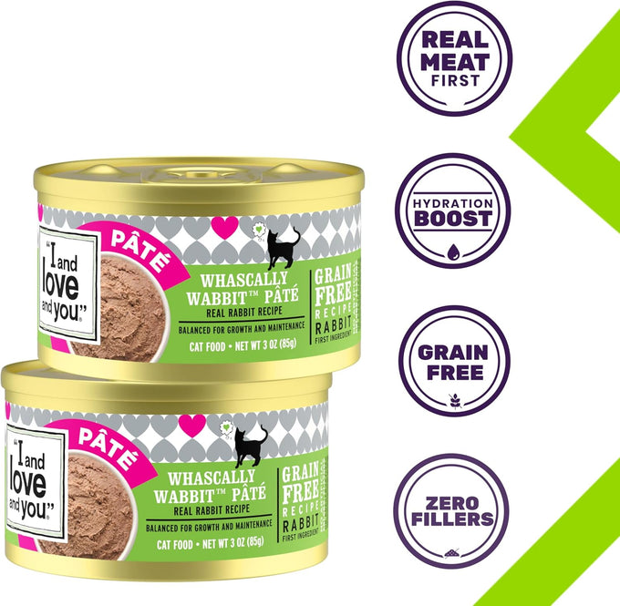 I and love and you Grain-Free Rabbit Canned Wet Cat Food 3-Ounce Pack of 24 Cans