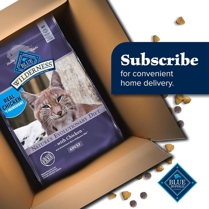 blue buffalo wilderness natural adult dry chicken cat food 12 lb bag high protein grain free diet