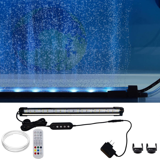Carefree 24/7 Mode Submersible LED Aquarium Light with Full Spectrum CRI 82~85, Nanometer Materials, and Air Stone