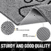 Smiry 30x20 inches chenille door mat for muddy paws with non-slip textured rubber base, grey and black