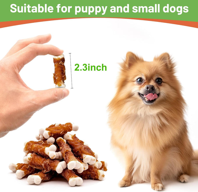 MON2SUN Chicken Wrapped Calcium Bones, 2.3" Treats for Puppies