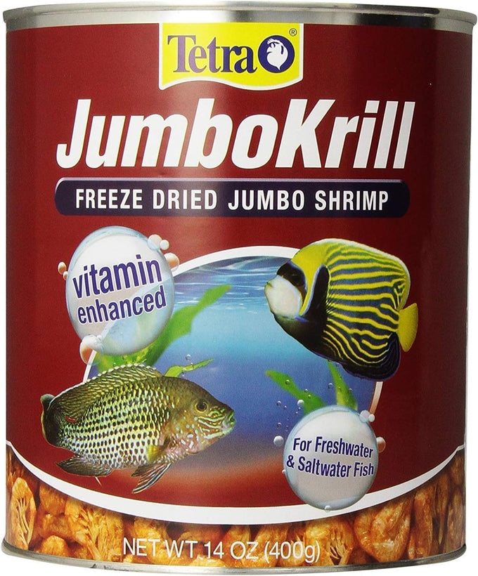 Tetra Jumbo Krill Freeze-Dried Jumbo Shrimp, Natural Shrimp Treat for Aquarium Fish, 14 oz
