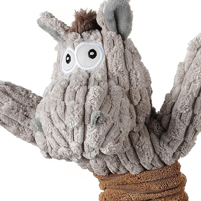 sedioso tug of war dog toy, crinkle donkey plush toy for large dogs, soft squeaky stuffed animal