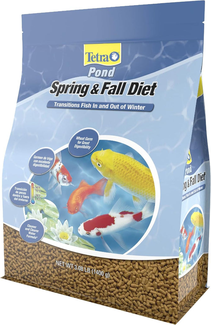 TetraPond Spring And Fall Diet 3.08 Pounds Pond Fish Food For Koi And Goldfish 7 L