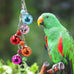 Oooct colorful parrot wind chime bird toy hanging chewing accessory for small to medium birds budgie conures parakeets cockatiels rats