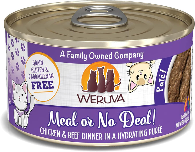 Weruva Classic Cat Paté with Chicken & Beef, Grain-Free, 3oz Cans, (Pack of 12)