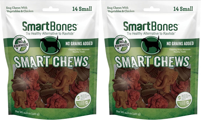 Smart Bones Smart Chews, Grain Free, Rawhide Free, Chicken and Vegetable, 14 Count Small Treats for Dogs