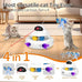Mohaya 4-in-1 Interactive Cat Toy with Laser, Feather, and Track Balls - USB Rechargeable White