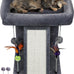 TWDEPART Cat Tree Tower with Grey Scratching Post for Indoor Cats, 16.93"L x 13"W x 17.7"H Climbing Tree