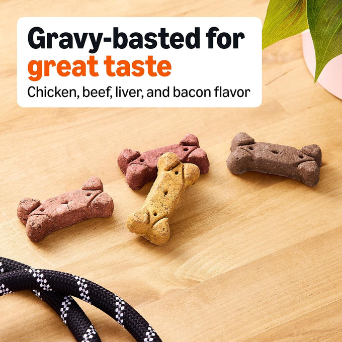 Amazon Basics Crunchy Dog Biscuits Gravy Basted Flavor 5 lb. Box for All Sizes