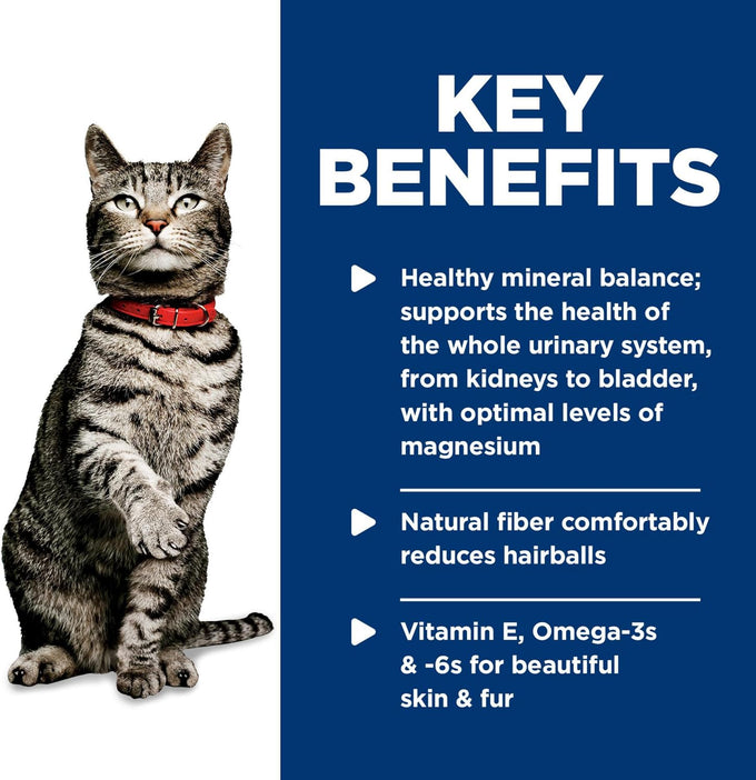 Hill's Science Diet Adult Urinary & Hairball Control Wet Cat Food, Chicken Minced, 2.9 oz. Cans, 12-Pack