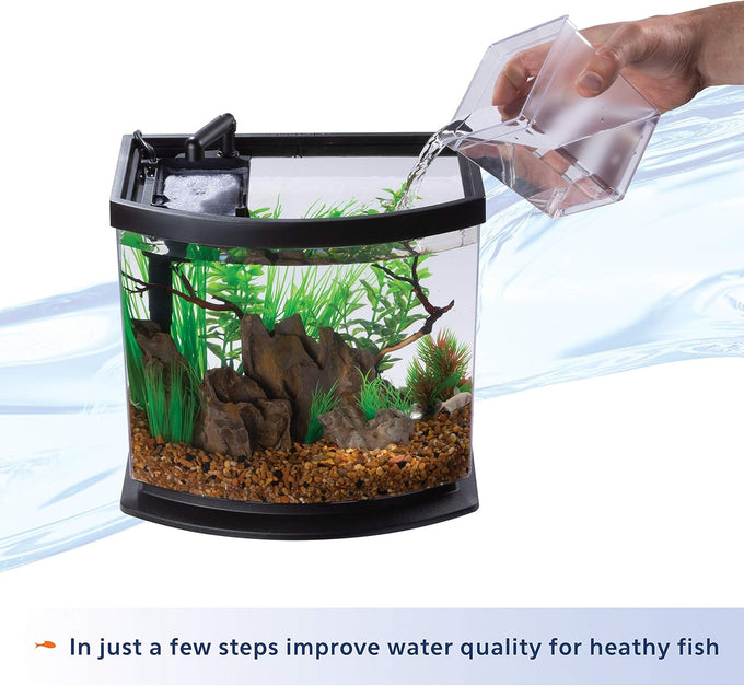 Aqueon LED MiniBow 2.5 Gallon Aquarium Fish Tank Kit with SmartClean Technology in Black for Small Fish