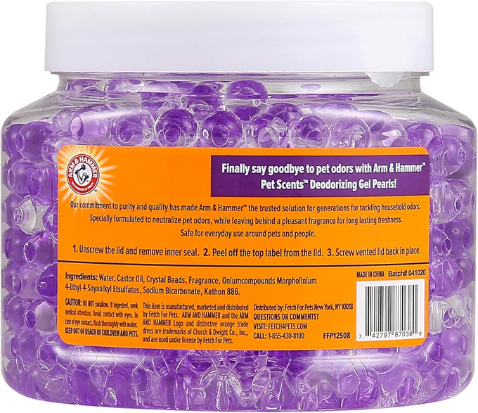 Arm & Hammer for Pets Air Care Pet Scents Deodorizing Gel Beads for Long Lasting Odor Control Lavender Fields Scent 12 oz