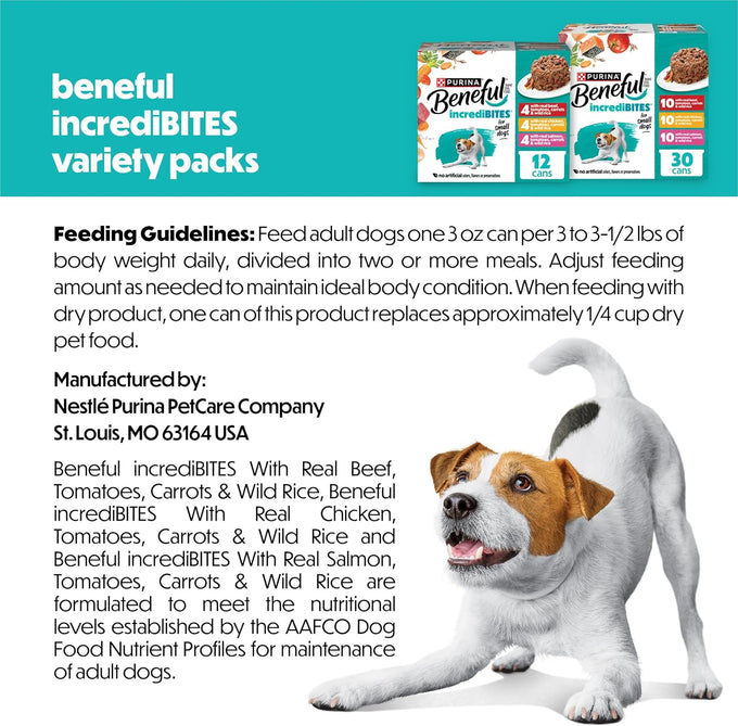 Beneful Purina Small Breed Wet Dog Food Variety Pack, IncrediBites