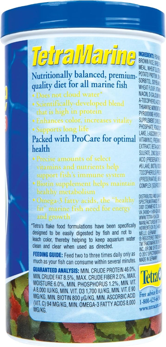 Tetra Marine Large Saltwater Flakes Nutritionally Balanced Fish Food for Saltwater Fish 5.65 oz