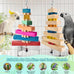 dbness large parrot hanging chew toy 2 pcs wooden block with bell for medium to large parrots and cockatiels