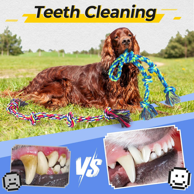 tough dog rope toys for aggressive chewers, durable tug of war dog toys, 5 pack including ropes and supplies
