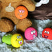 Smile Face soft latex squeak balls for small pet dogs, 6 Pcs/Set, non-toxic, easy to clean
