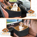 Neezukar dog car seat for small medium dogs, detachable and washable, up to 30lbs, black/brown