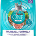 Natural adult dry cat food for hairball control with real chicken, high-protein recipe and crunchy kibble.
