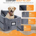 CozyCruiser dog car seat for small and medium dogs with soft plush fabric, adjustable safety leash, and double seat belt protection fits most cars and SUVs