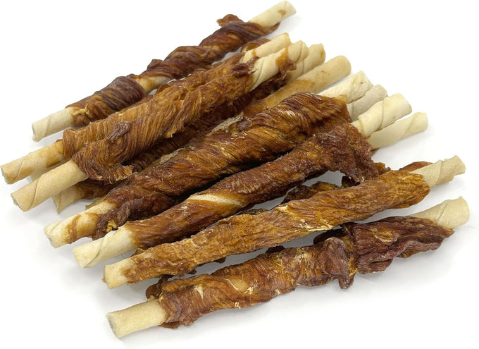 Pet 'n Shape duck wrapped rawhide dog treats - naturally delicious, healthy snack, no artificial additives, 1 pound small size