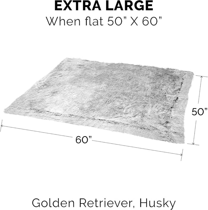 FurHaven waterproof throw blanket for dogs and indoor cats, reversible, extra large, mist gray, faux fur and velvet