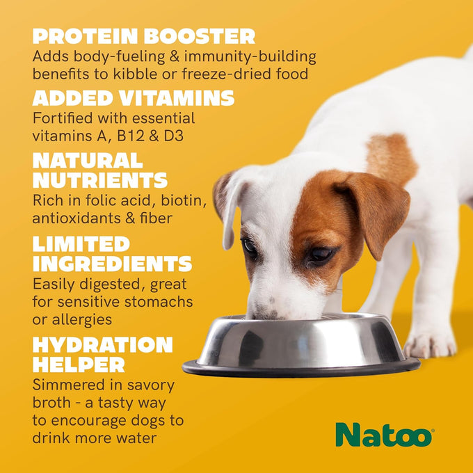 Nattoo chicken sweet potato broccoli dog treat topper for picky eaters and puppies 3 oz case of 20