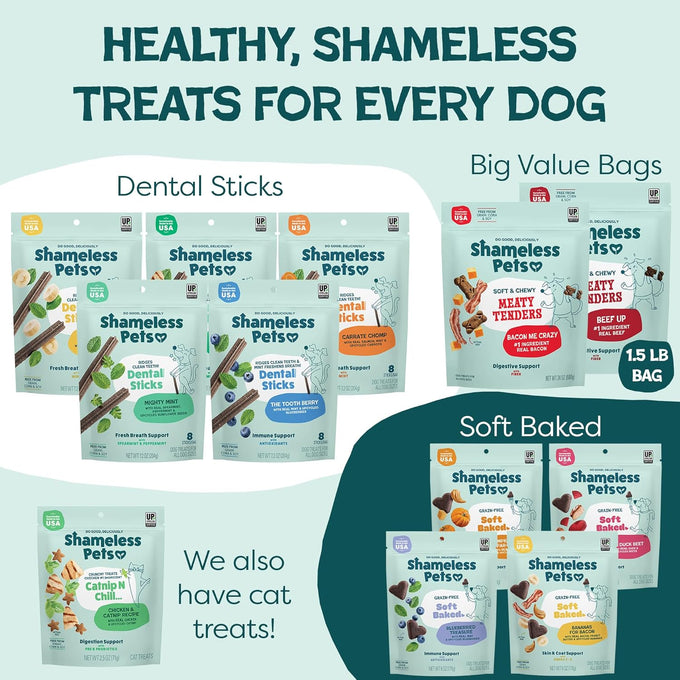 Shameless Pets Soft Dog Treats - Bacon Me Crazy Meaty Tenders, Grain Free, Healthy Treats for Small, Medium & Large Dogs, 8oz